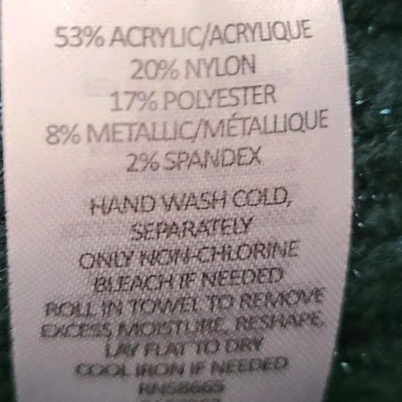 NWT Rachel Parcell Green Botanical Sequin Cable Knit Sweater S - Picture 8 of 9